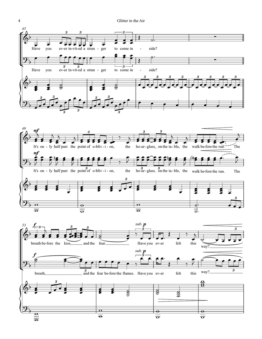 Glitter In The Air 4-Part scores gallery preview page 4