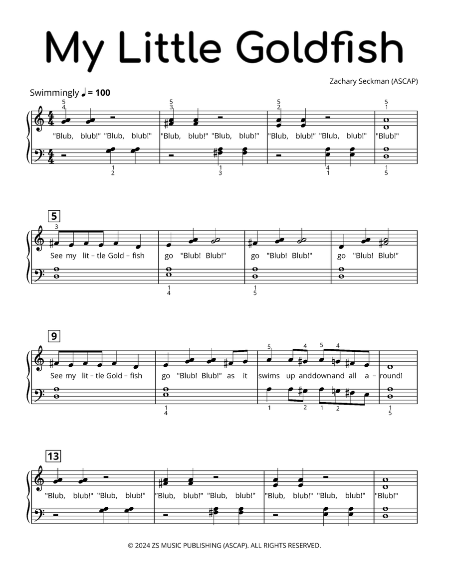 My Little Goldfish - A Late Beginner Piano Solos Piano Method scores gallery preview page 3