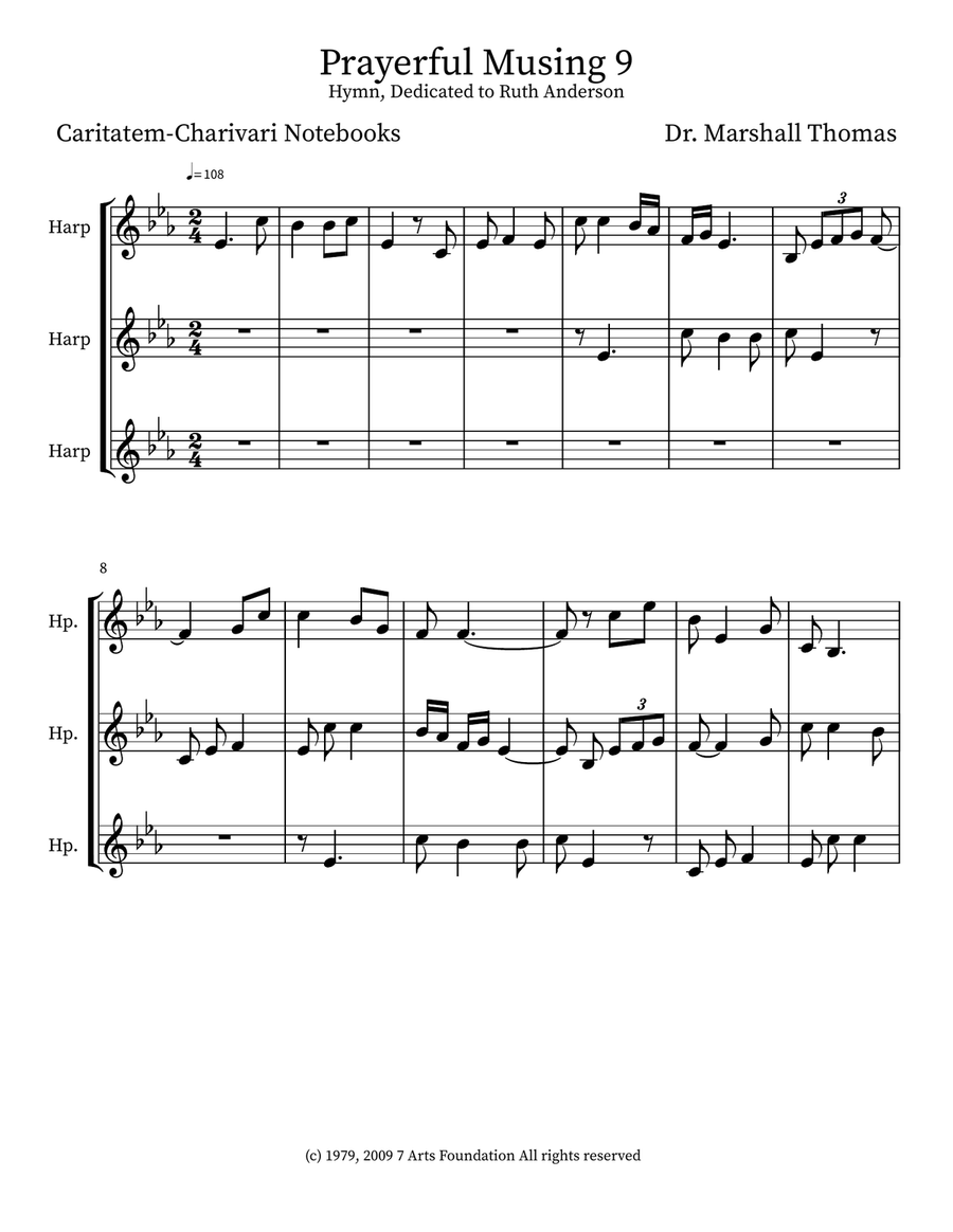 Prayerful Musing 9 Prayerful Musing 9 Small Ensemble scores gallery preview page 1