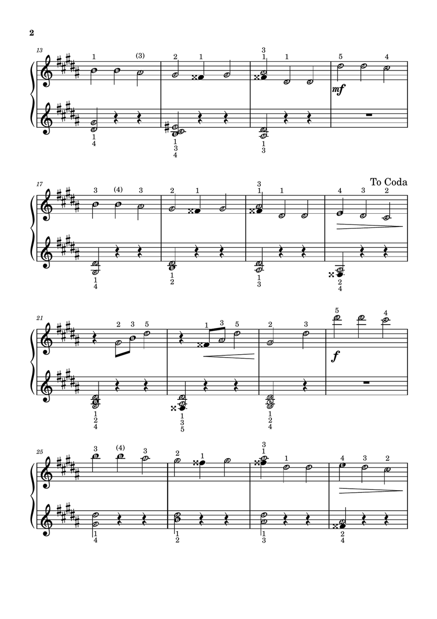 La Campanella - Grade 2 Easy with note names, finger numbers, large fonts SELF LEARNING SERIES Piano Solo scores gallery preview page 2