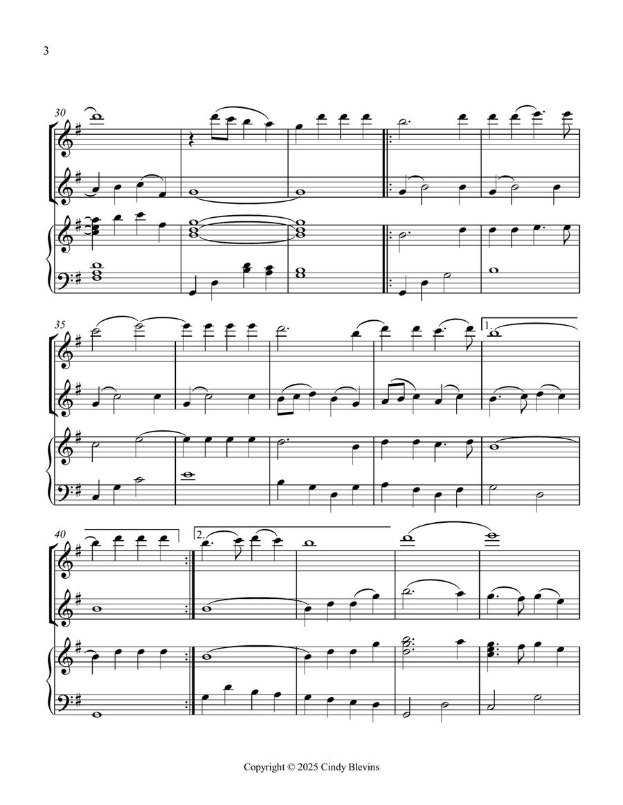 How Great Thou Art, for Flute, Violin and Piano Flute scores gallery preview page 4