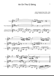 Air on the G String. For Violin, T. Sax. and Guitar. Score and Parts.