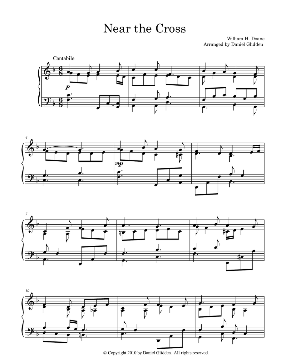 Near the Cross Piano Solo scores gallery preview page 1