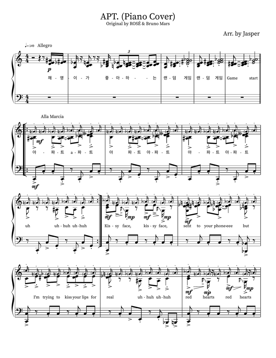 Apt. Piano Solo scores gallery preview page 1
