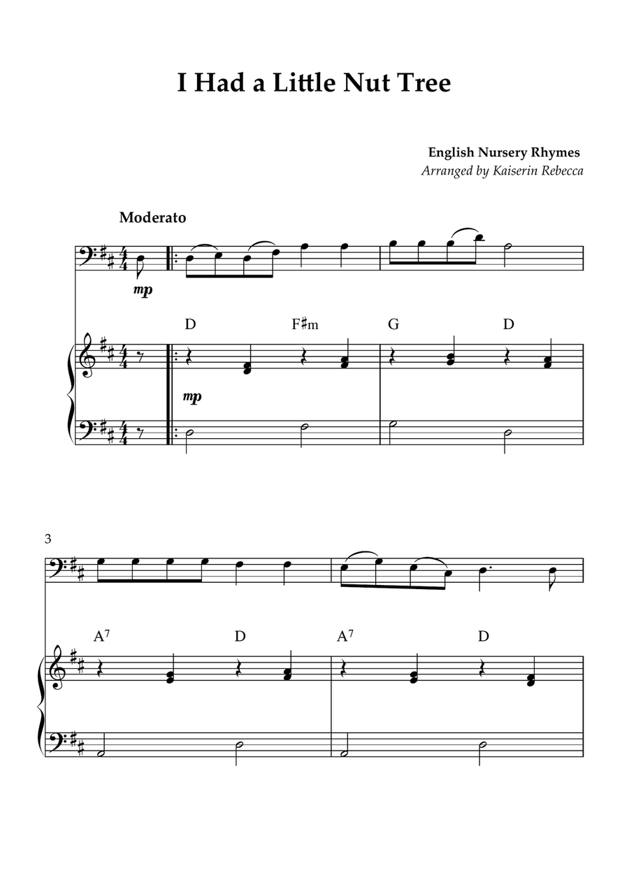 I Had a Little Nut Tree I Had a Little Nut Tree Piano scores gallery preview page 1