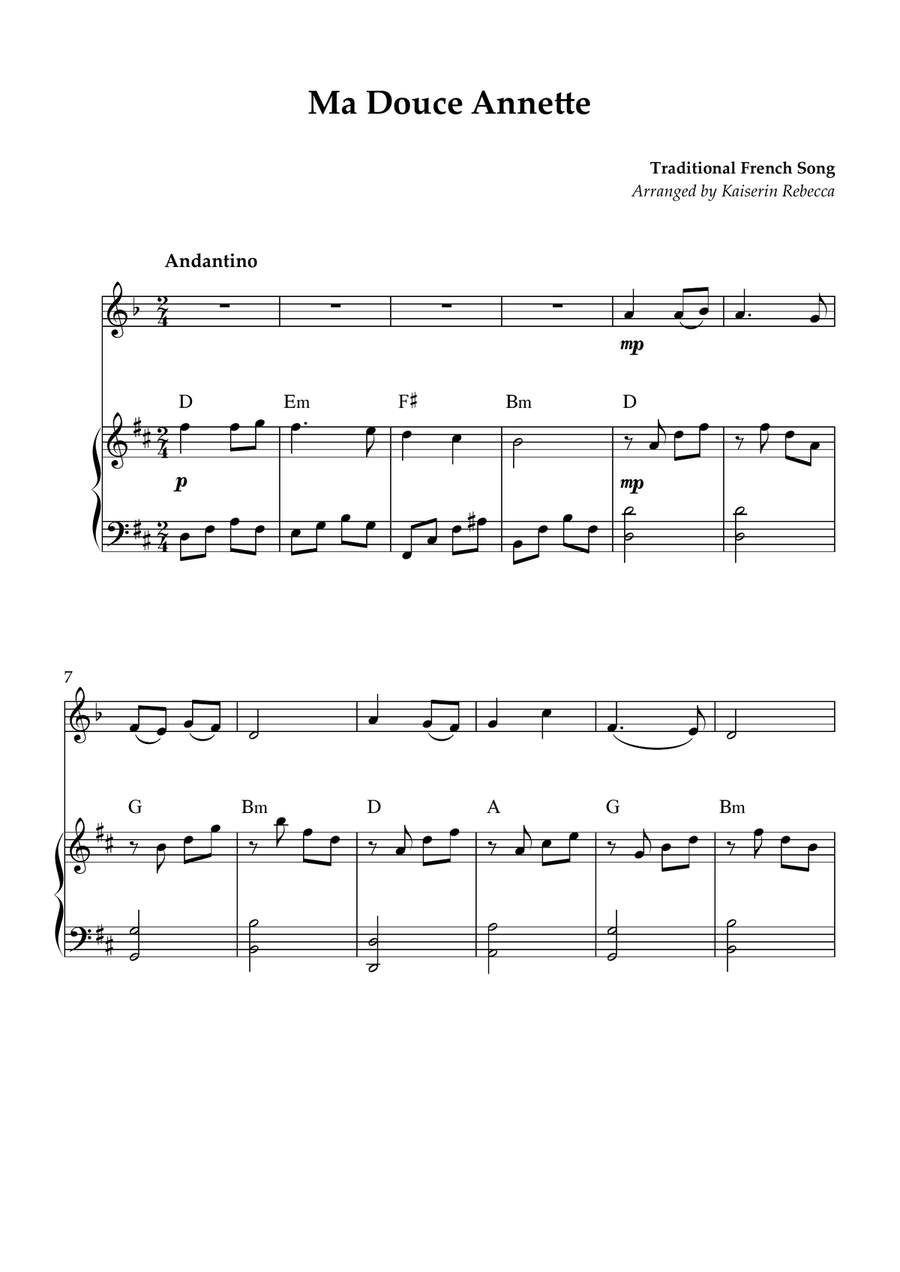 Ma Douce Annette (My Sweet Annette) A Clarinet scores gallery preview page 1