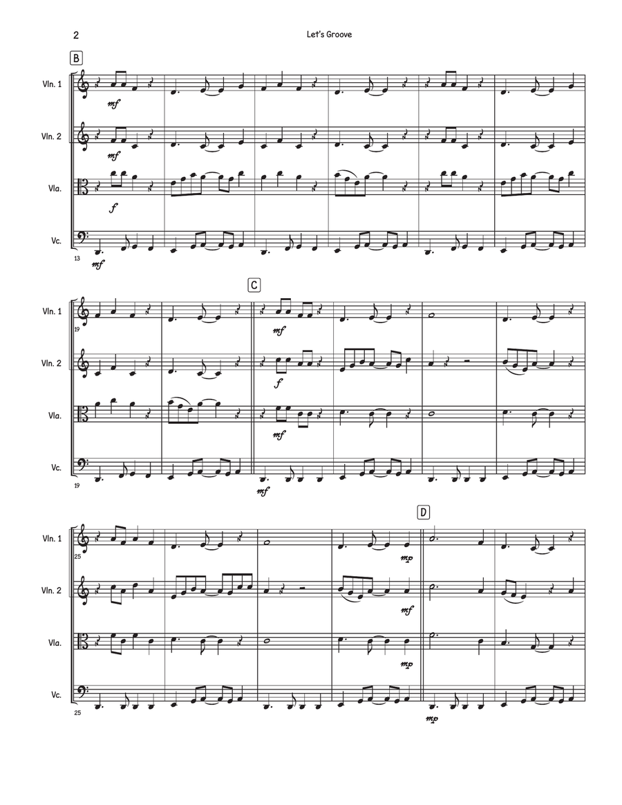 Let's Groove Let's Groove String Quartet scores gallery preview page 2