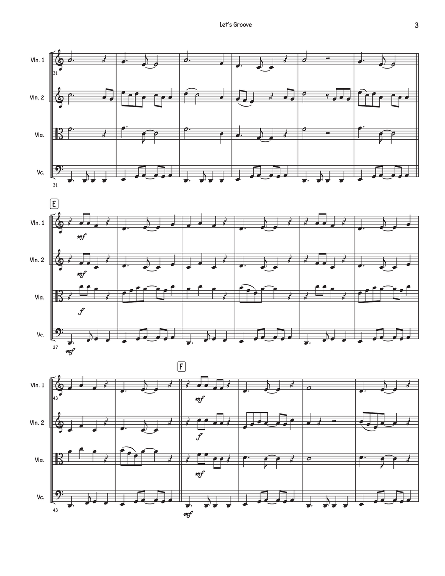 Let's Groove Let's Groove String Quartet scores gallery preview page 3