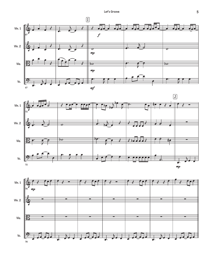 Let's Groove Let's Groove String Quartet scores gallery preview page 5
