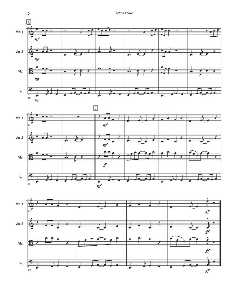 Let's Groove Let's Groove String Quartet scores gallery preview page 6