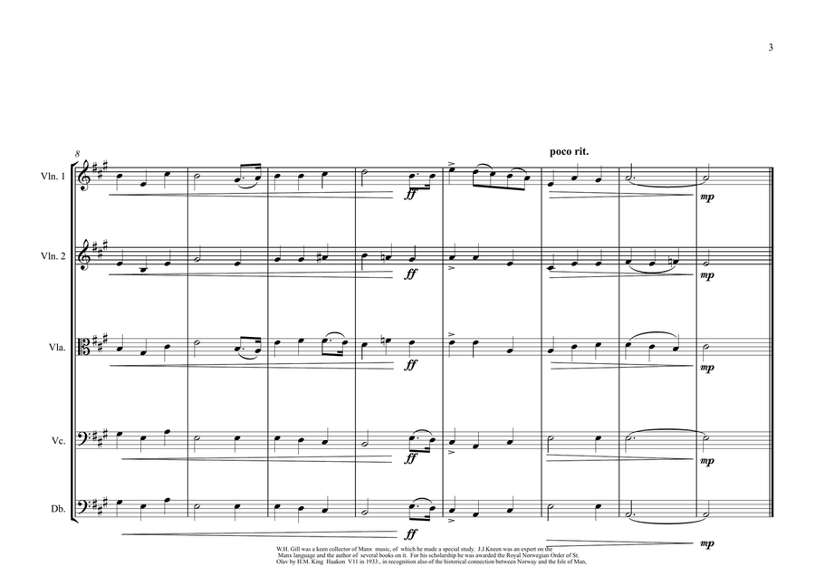 Isle of Man Anthem (Manx) for String Orchestra String Orchestra scores gallery preview page 3