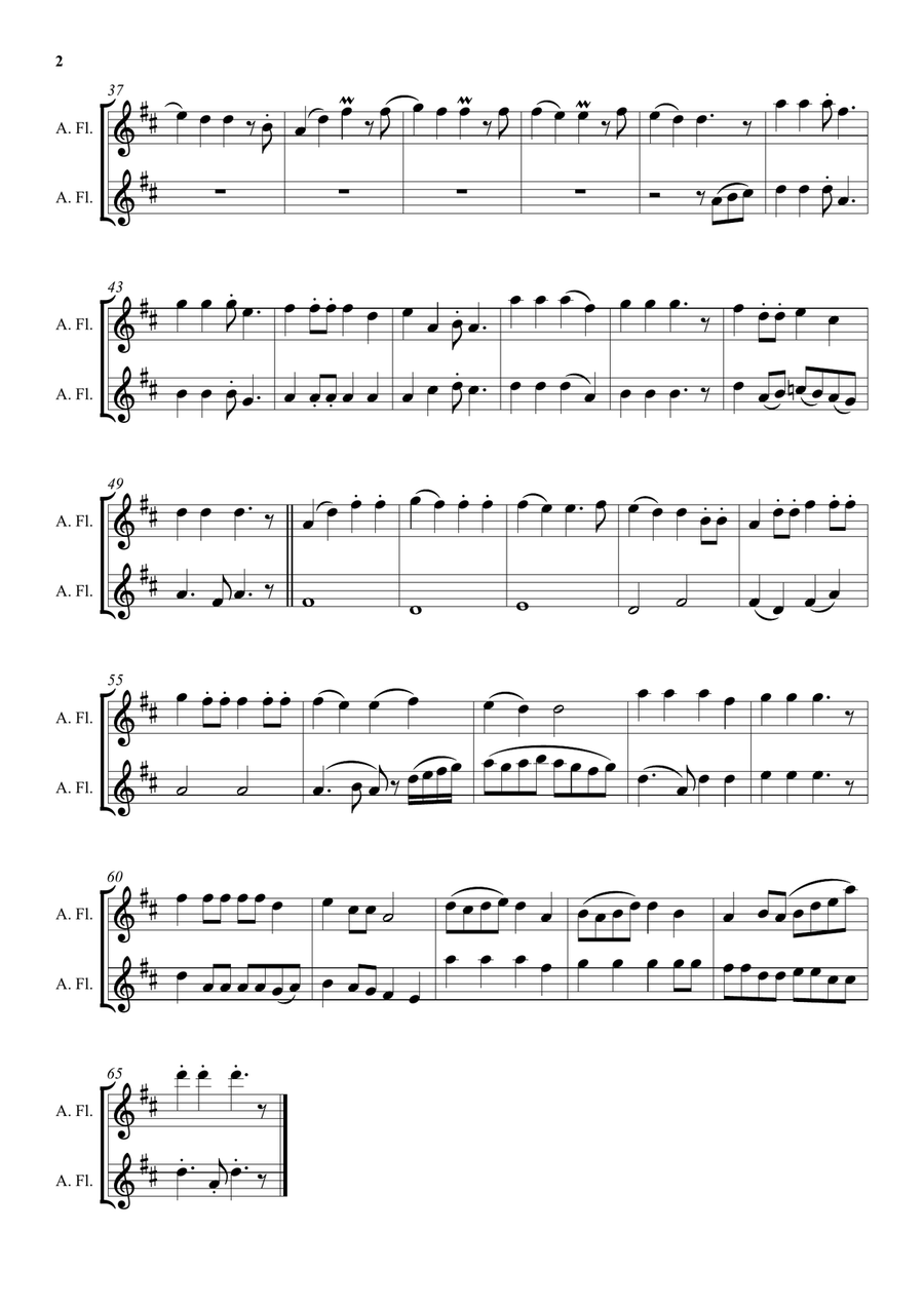The Belle of Belfast City (I'll tell my ma when I get home) for 2 alto flutes Flute Duet scores gallery preview page 2