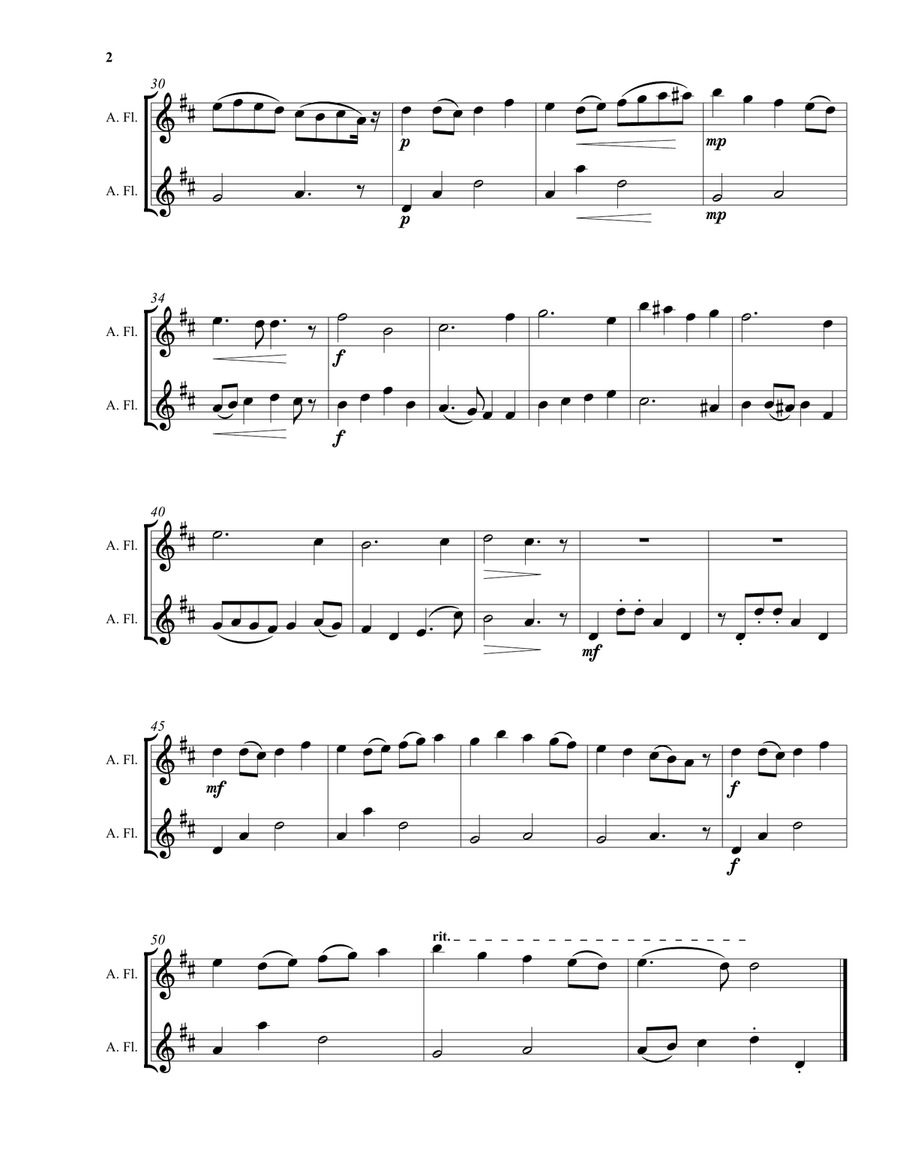 Country dance for 2 alto flutes Flute Duet scores gallery preview page 2