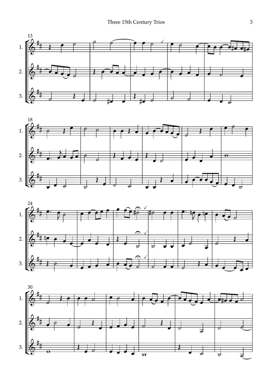 Three 15th Century Trios for three clarinets Woodwind Trio scores gallery preview page 5