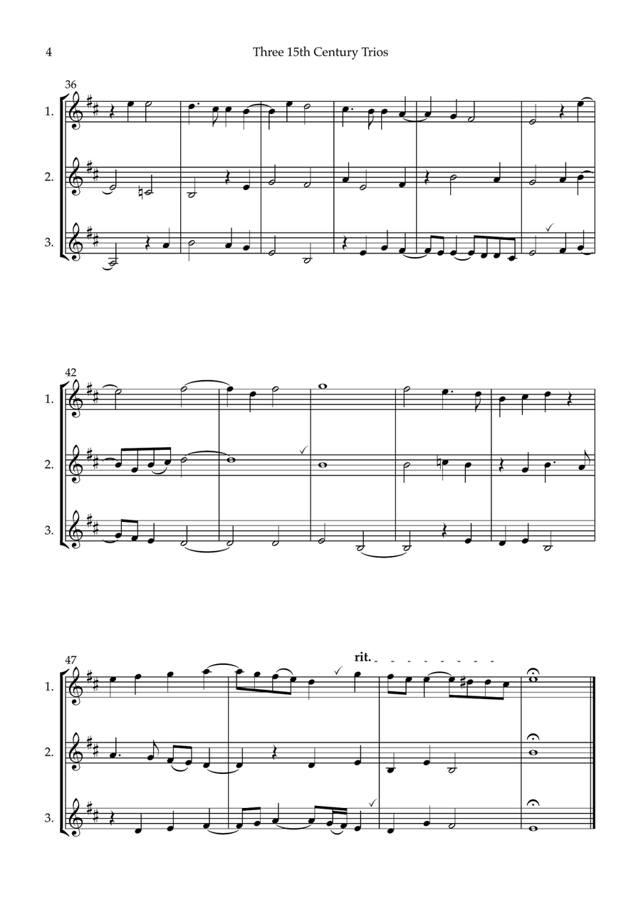 Three 15th Century Trios for three clarinets Woodwind Trio scores gallery preview page 6