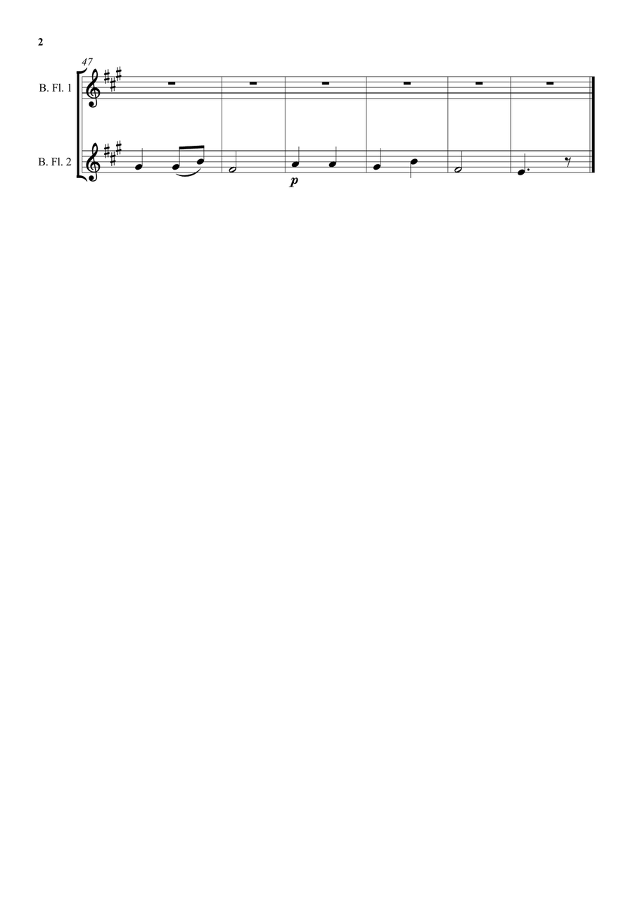 Kindlein mein (My little child) for 2 bass flutes Flute Duet scores gallery preview page 2