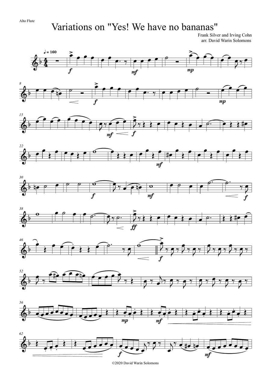 Yes! We have no bananas for alto and bass flutes by David Warin Solomons Flute Duet - Digital Sheet Music page 5