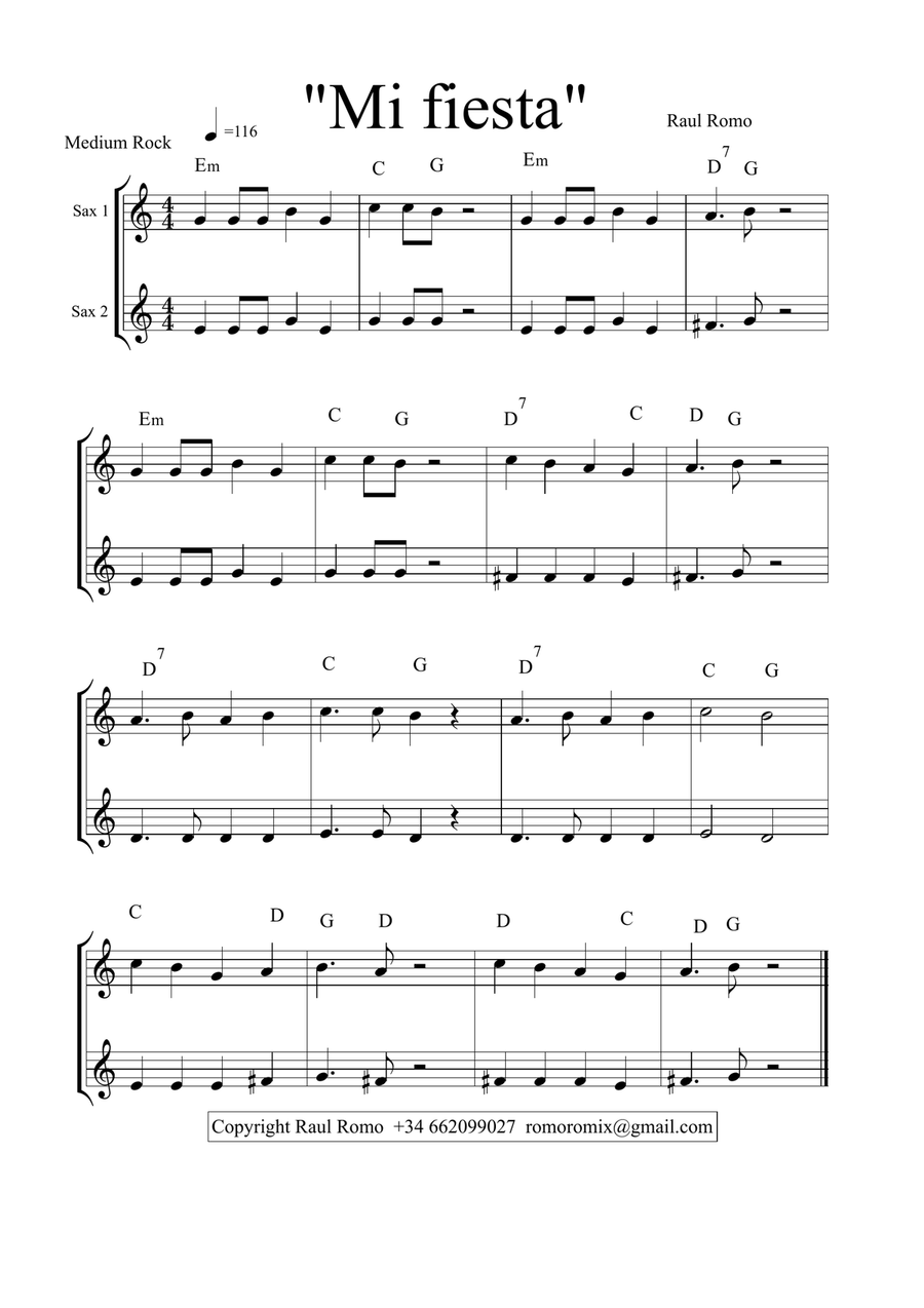 8 Sax duos - Lower octave EASY Grade 1 VOL 1 Woodwind Duet scores gallery preview page 2