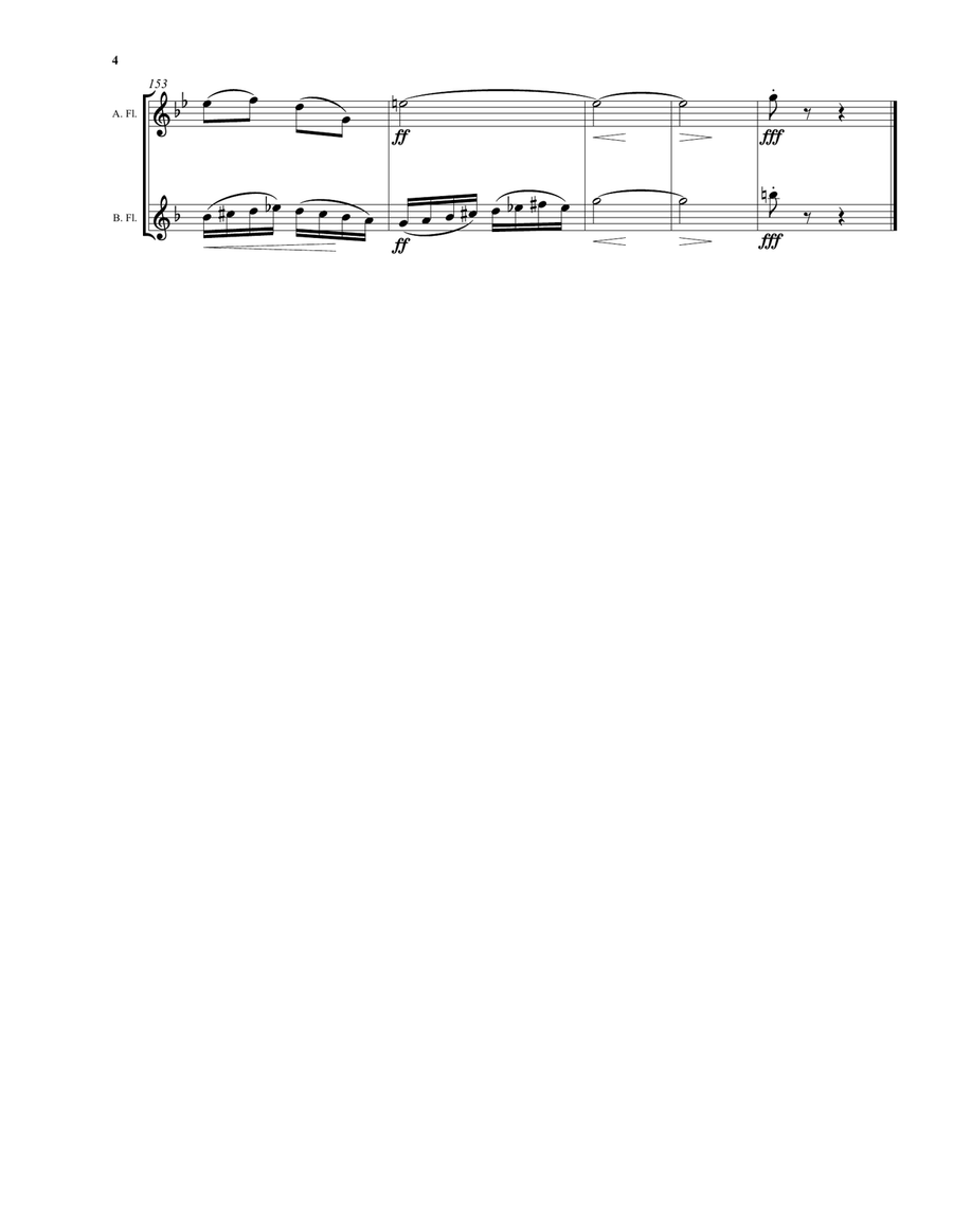 Variations on Noel Nouvelet for alto and bass flutes Flute Duet scores gallery preview page 4