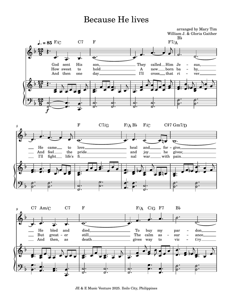 Because He Lives Because He Lives A Cappella scores gallery preview page 1