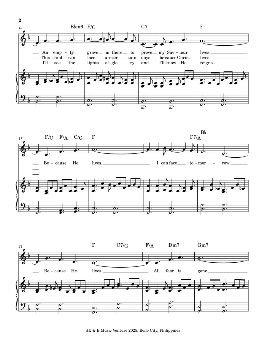 Because He Lives Because He Lives A Cappella scores gallery preview page 2