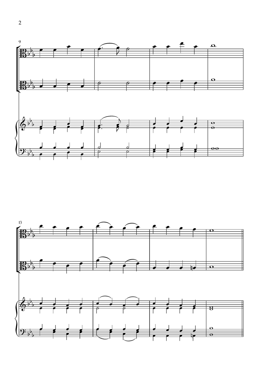 Onward, Christian Soldiers (Viola Duet and Piano) - Easy Level String Duet scores gallery preview page 2