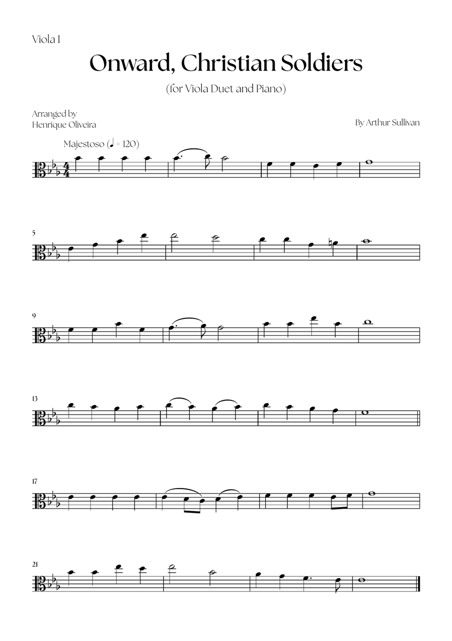 Onward, Christian Soldiers (Viola Duet and Piano) - Easy Level String Duet scores gallery preview page 4