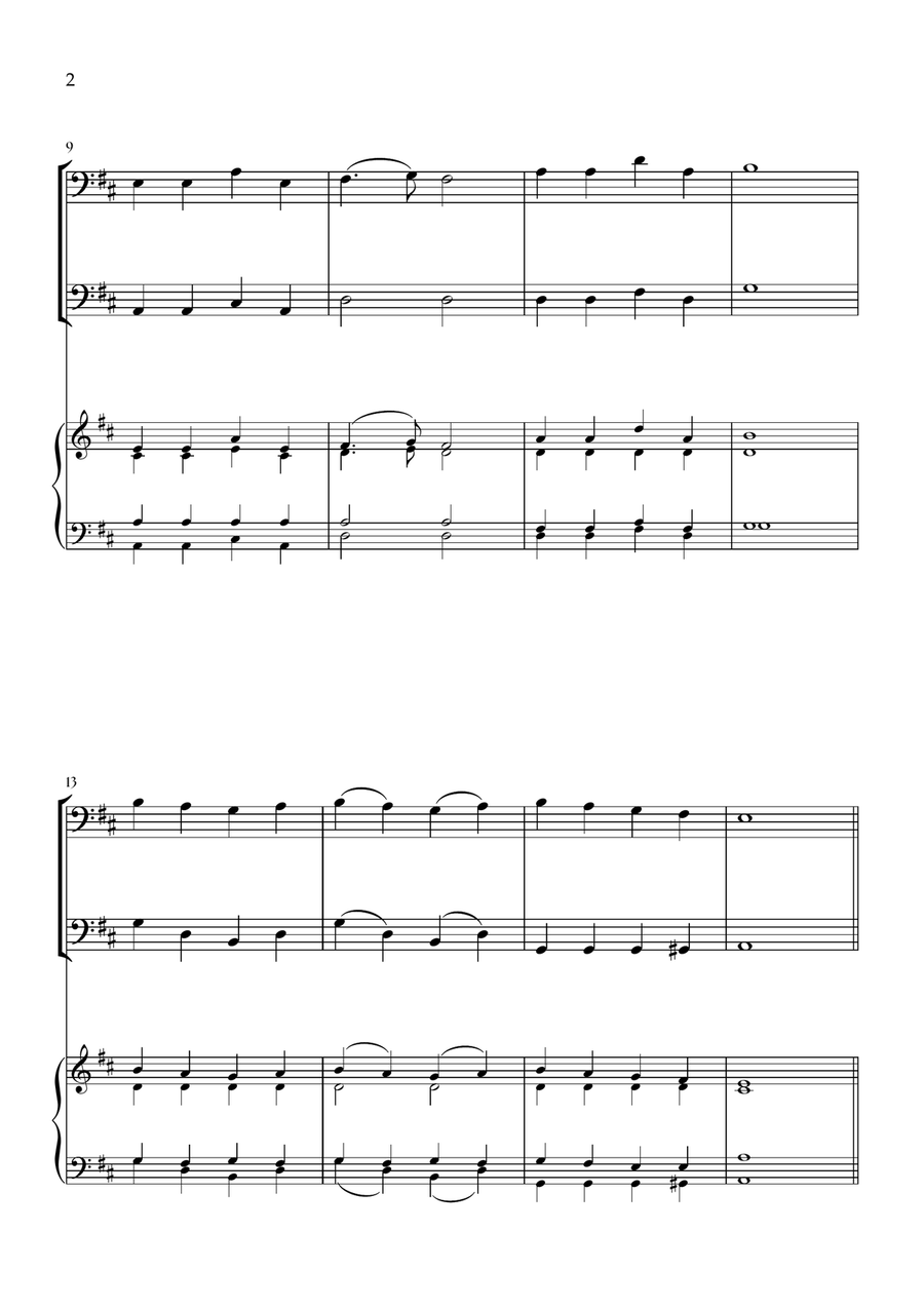 Onward, Christian Soldiers (Cello Duet and Piano) - Easy Level String Duet scores gallery preview page 2