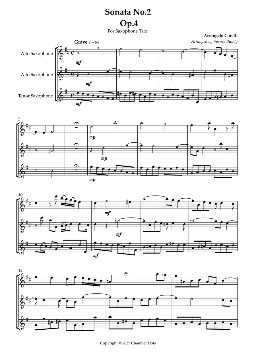 Sonata No.2 Op.4 Sonata No.2 Op.4 Woodwind Trio scores gallery preview page 2