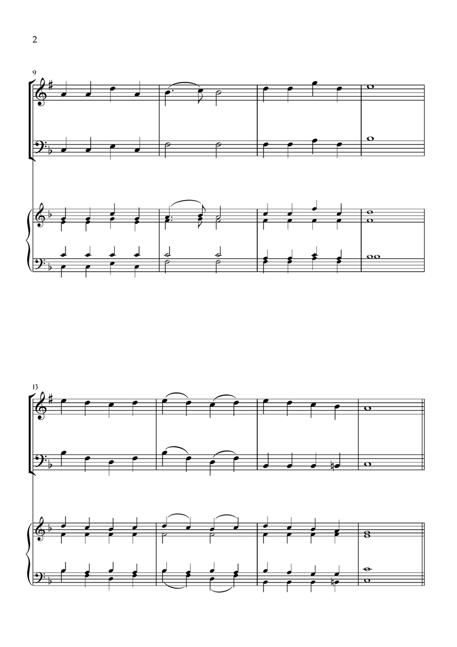Onward, Christian Soldiers (Clarinet, Bassoon and Piano) - Easy Level Woodwind Duet scores gallery preview page 2