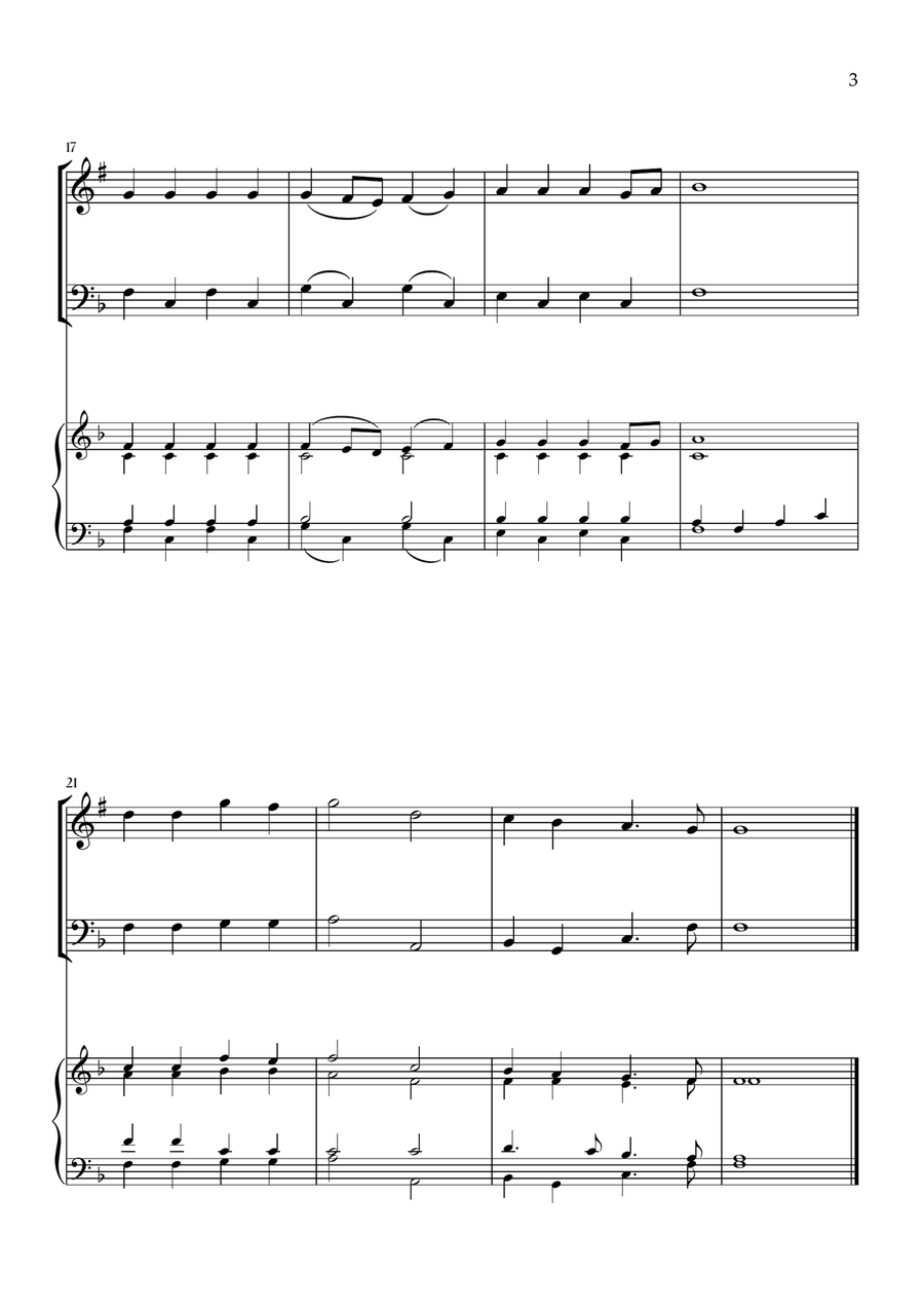Onward, Christian Soldiers (Clarinet, Bassoon and Piano) - Easy Level Woodwind Duet scores gallery preview page 3