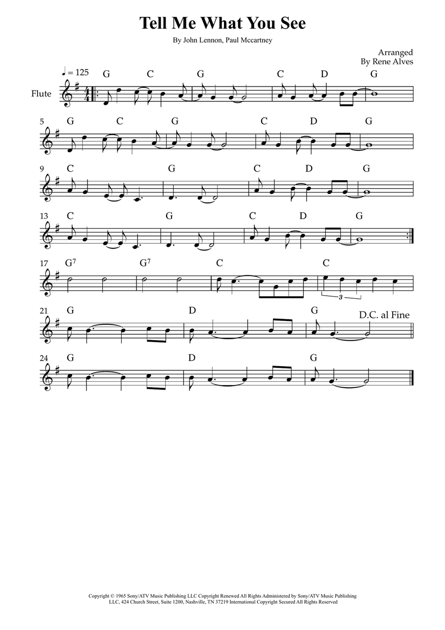Tell Me What You See Tell Me What You See Flute Solo scores gallery preview page 1