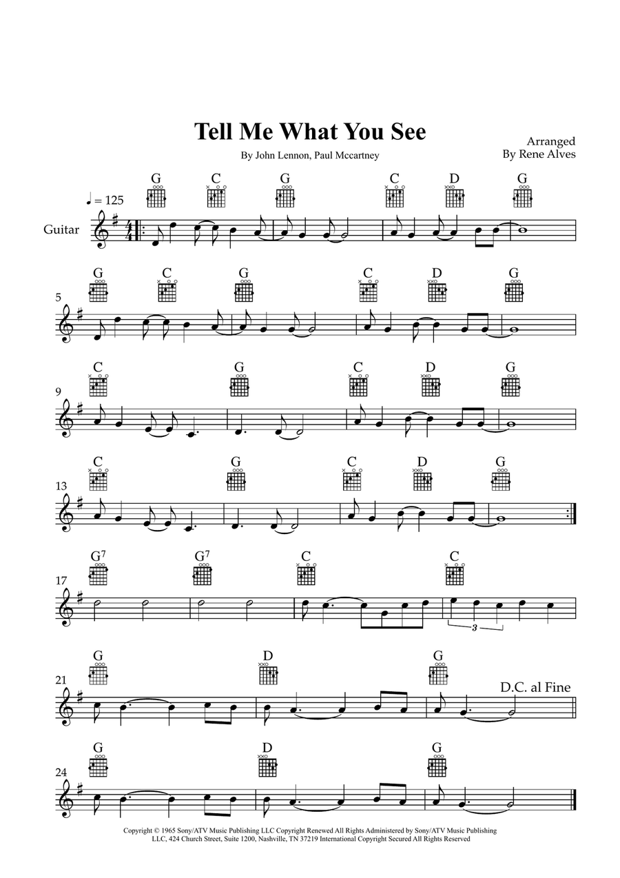 Tell Me What You See Tell Me What You See Acoustic Guitar scores gallery preview page 1