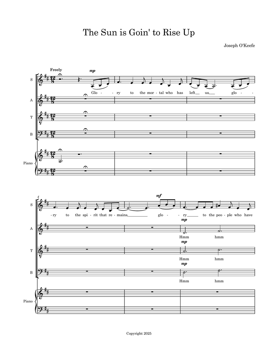 The Sun is Goin' to Rise Up 4-Part scores gallery preview page 1