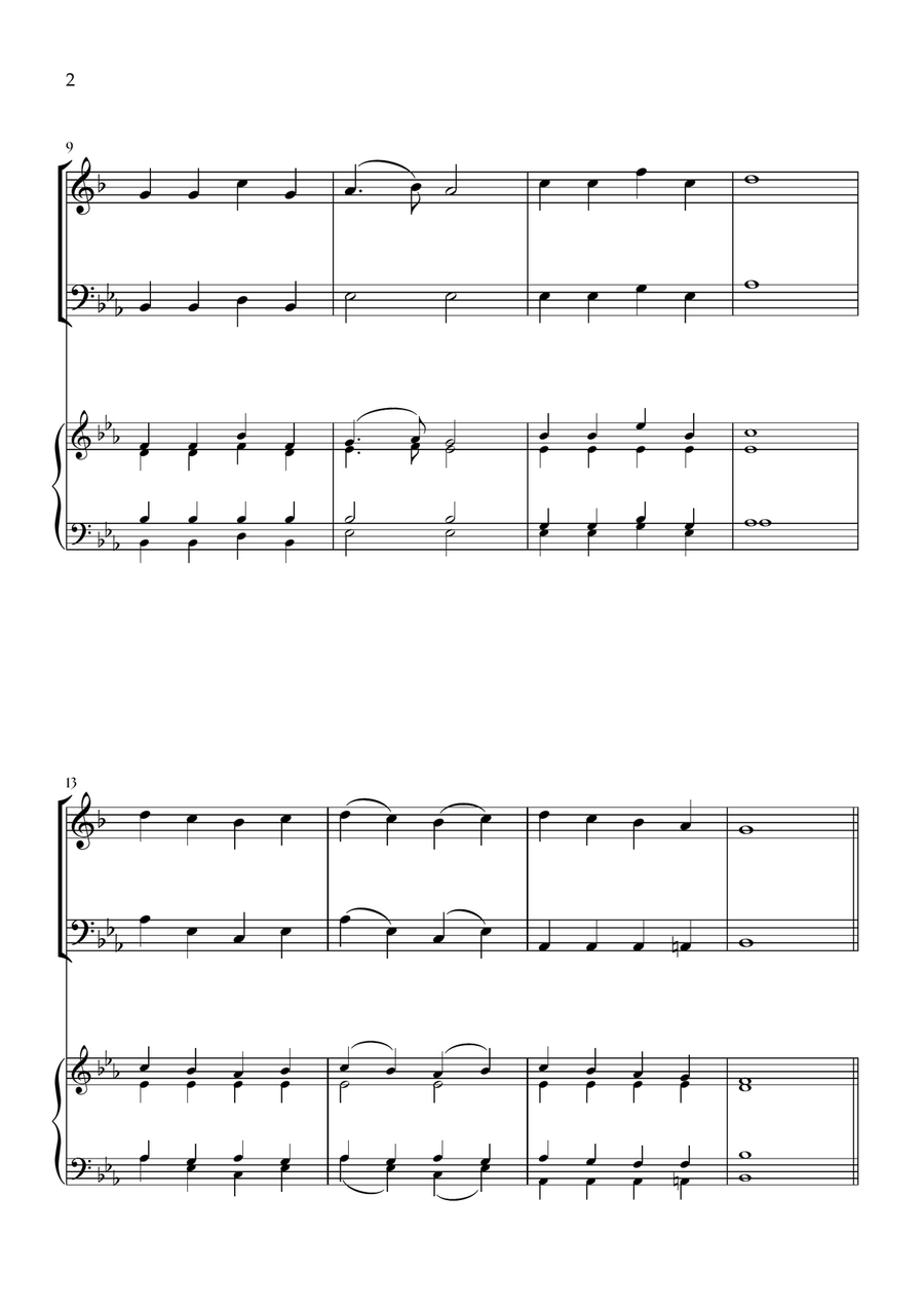 Onward, Christian Soldiers (Trumpet, Tuba and Piano) - Easy Level Brass Duet scores gallery preview page 2