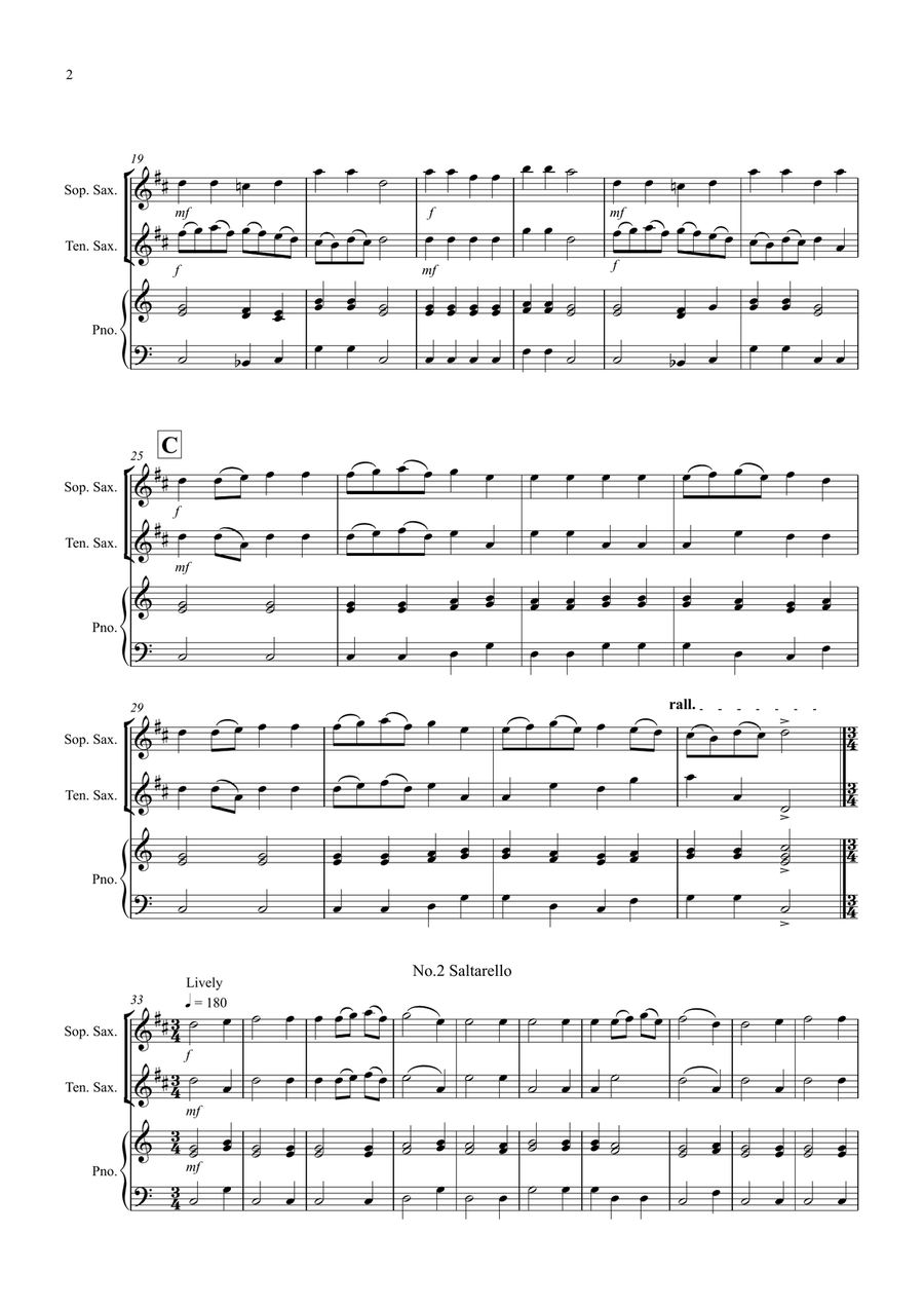 Ronde and Saltarello for Soprano and Tenor Saxophone Duet Woodwind Duet scores gallery preview page 2
