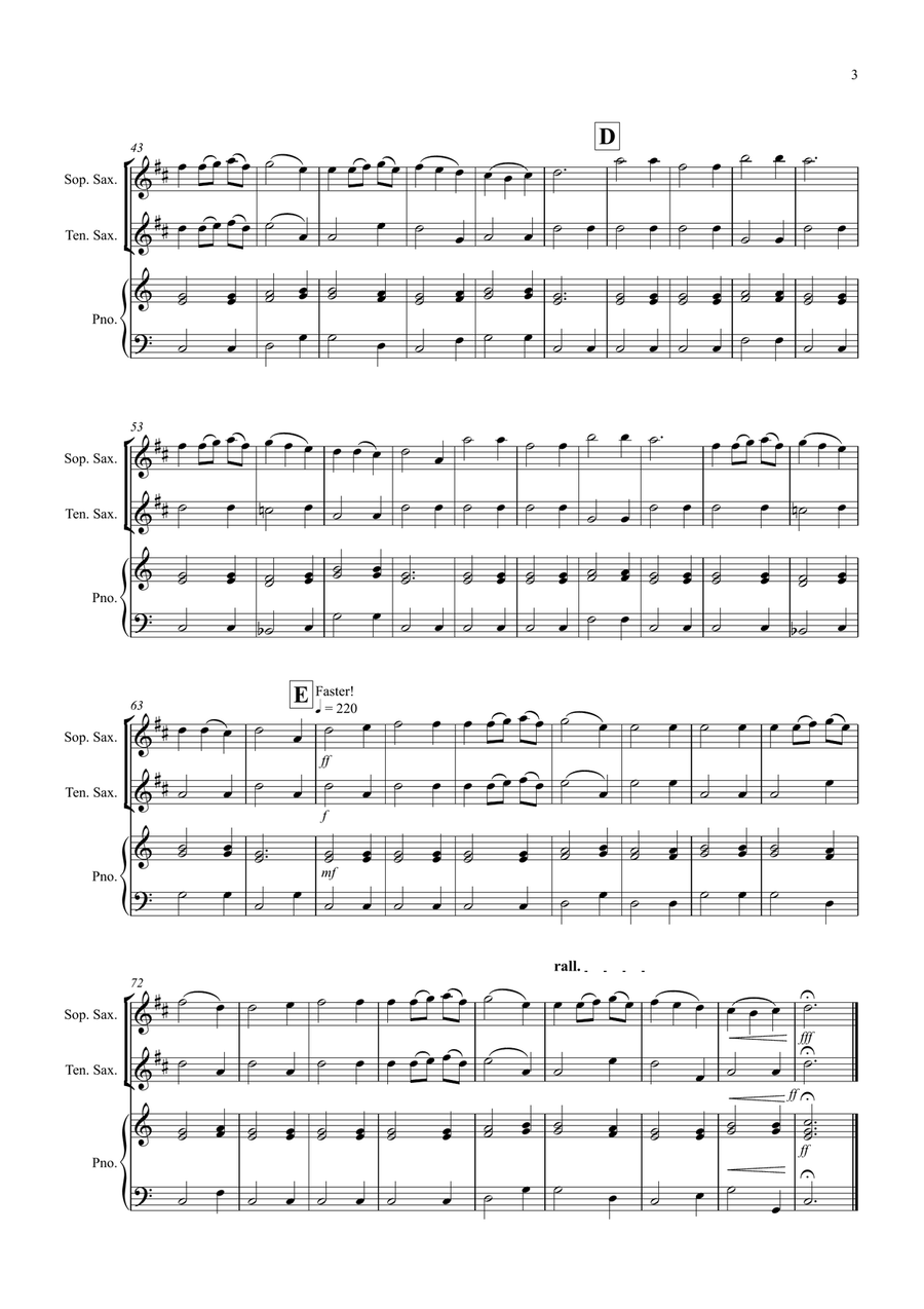 Ronde and Saltarello for Soprano and Tenor Saxophone Duet Woodwind Duet scores gallery preview page 3