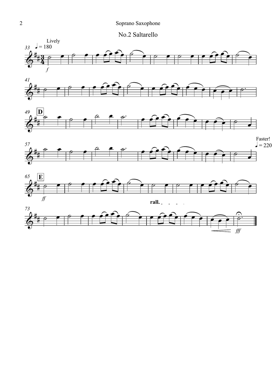Ronde and Saltarello for Soprano and Tenor Saxophone Duet Woodwind Duet scores gallery preview page 5