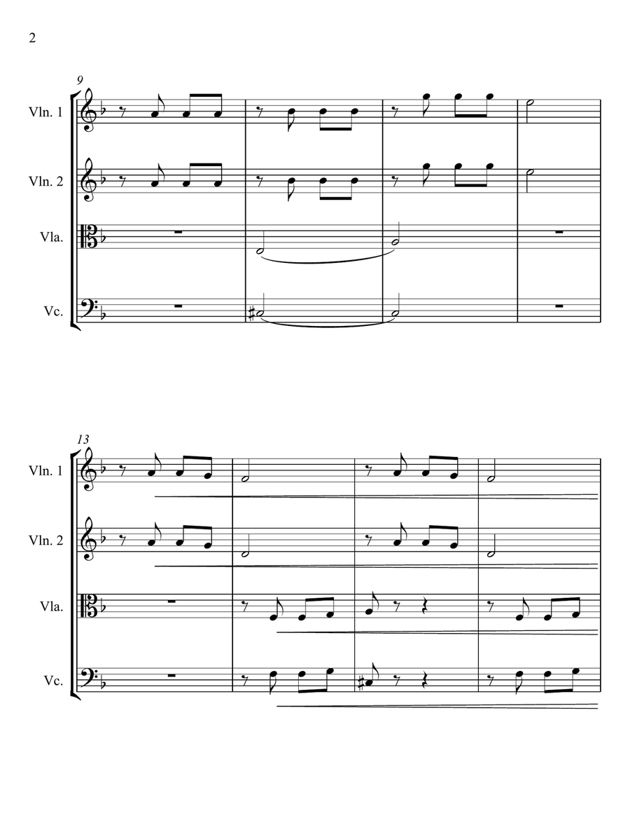 Beethoven 5th Symphony Beethoven 5th Symphony String Quartet scores gallery preview page 2