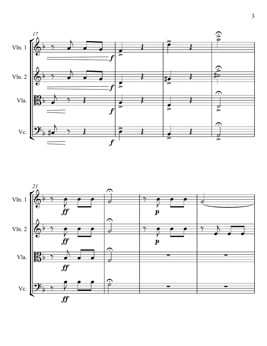 Beethoven 5th Symphony Beethoven 5th Symphony String Quartet scores gallery preview page 3