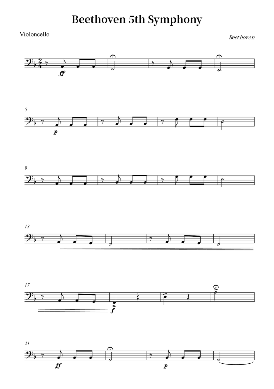 Beethoven 5th Symphony Beethoven 5th Symphony Piano scores gallery preview page 5