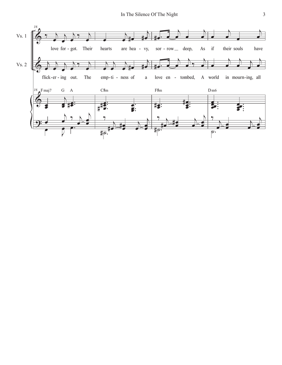 In The Silence Of The Night (Easter Vigil version) (Vocal Quartet - (SATB) 4-Part scores gallery preview page 3