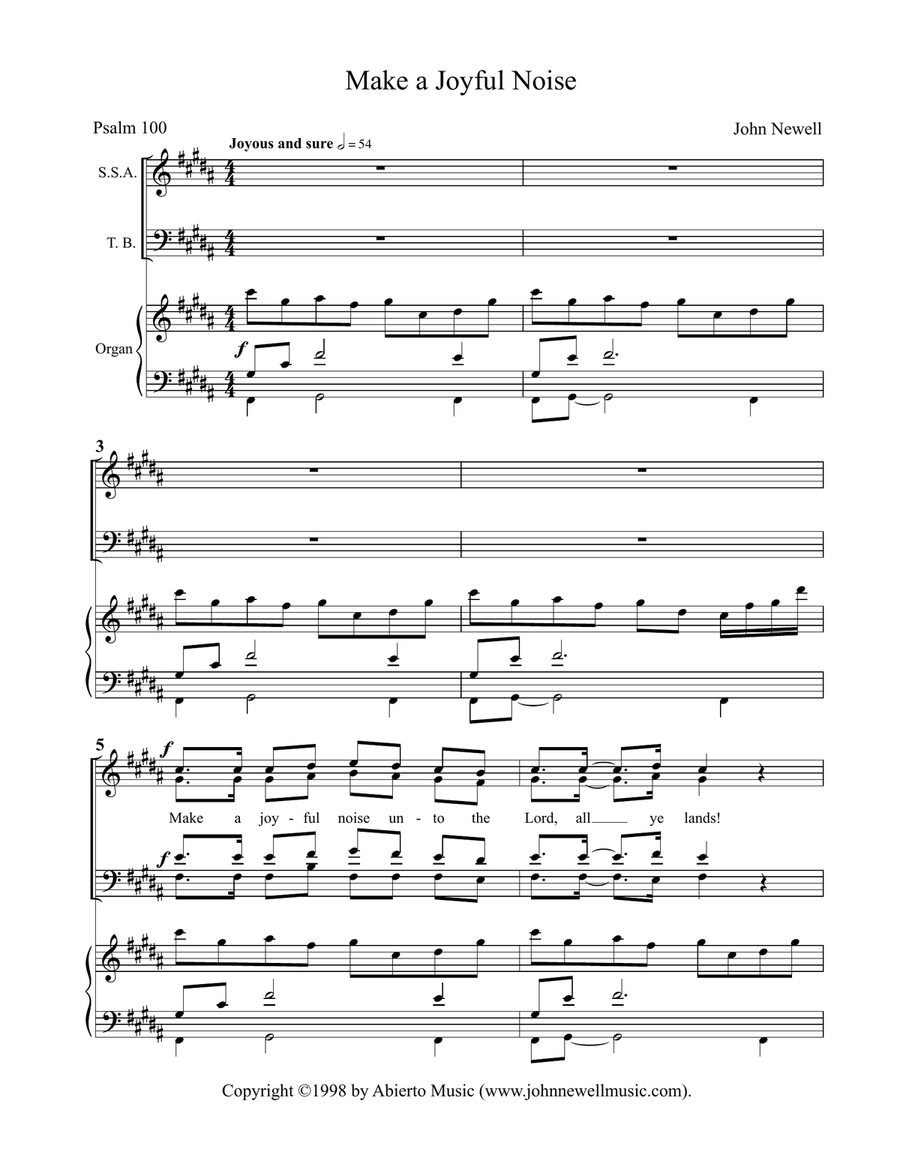 Make a Joyful Noise Make a Joyful Noise 4-Part scores gallery preview page 3