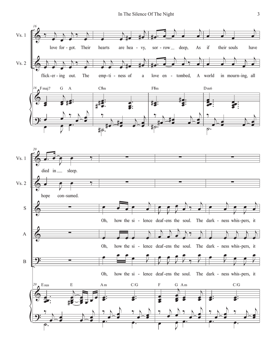 In The Silence Of The Night (Easter Vigil version) (Vocal Trio - (SAB) 3-Part scores gallery preview page 3