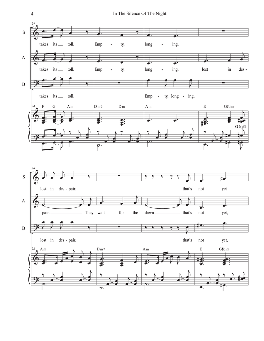 In The Silence Of The Night (Easter Vigil version) (Vocal Trio - (SAB) 3-Part scores gallery preview page 4