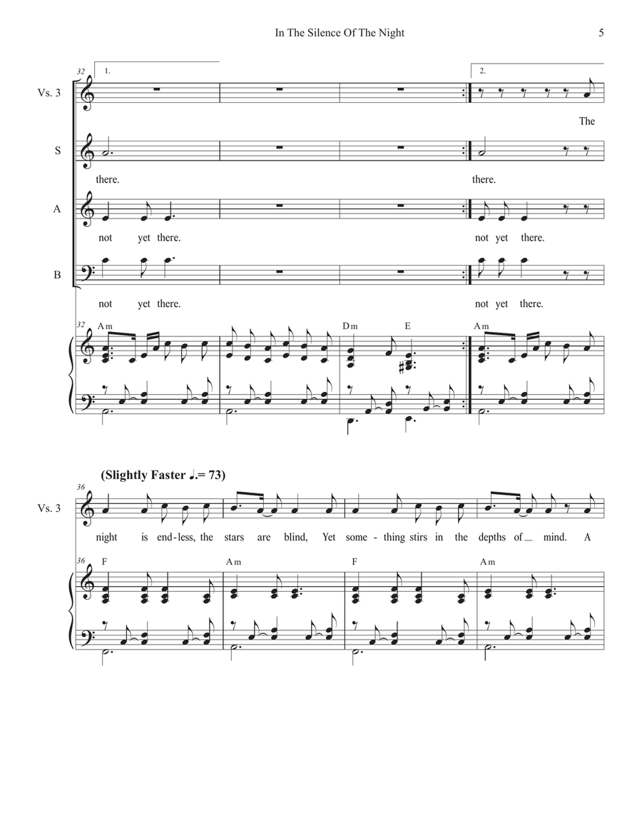 In The Silence Of The Night (Easter Vigil version) (Vocal Trio - (SAB) 3-Part scores gallery preview page 5