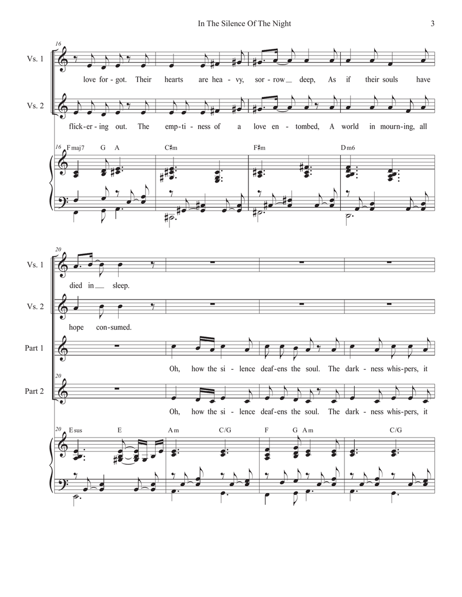 In The Silence Of The Night (Easter Vigil version) (2-part choir) 2-Part scores gallery preview page 3