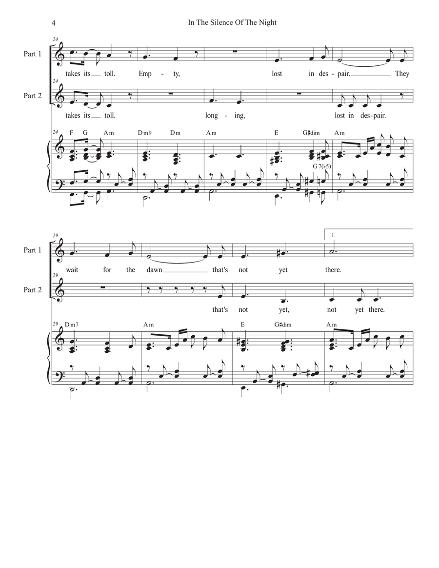 In The Silence Of The Night (Easter Vigil version) (2-part choir) 2-Part scores gallery preview page 4