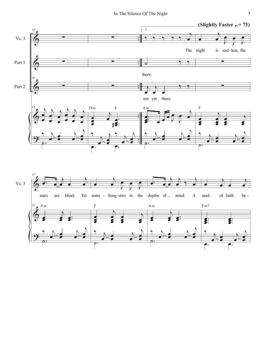In The Silence Of The Night (Easter Vigil version) (2-part choir) 2-Part scores gallery preview page 5