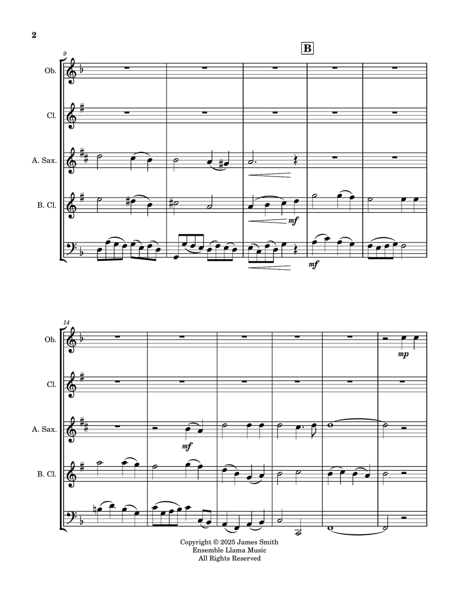 It Is Well With My Soul for Reed Quintet Woodwind Ensemble scores gallery preview page 2